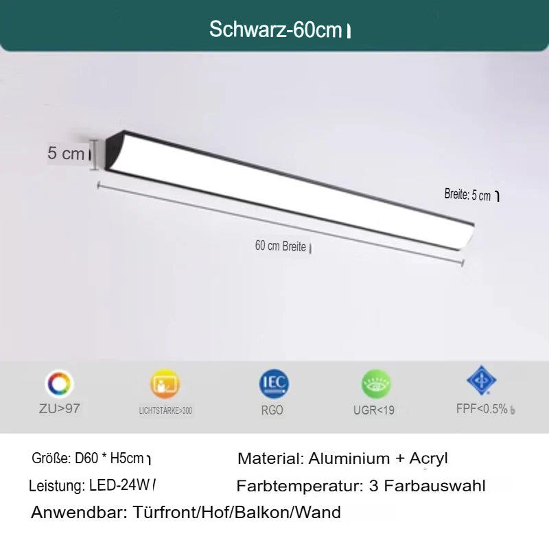 Moderne LED Außenwandleuchte