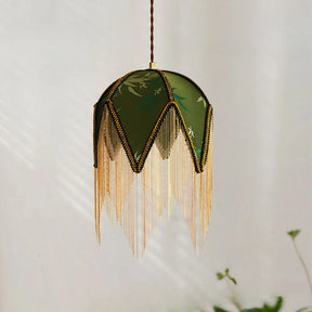 Vintage Stoff Pendelleuchte
