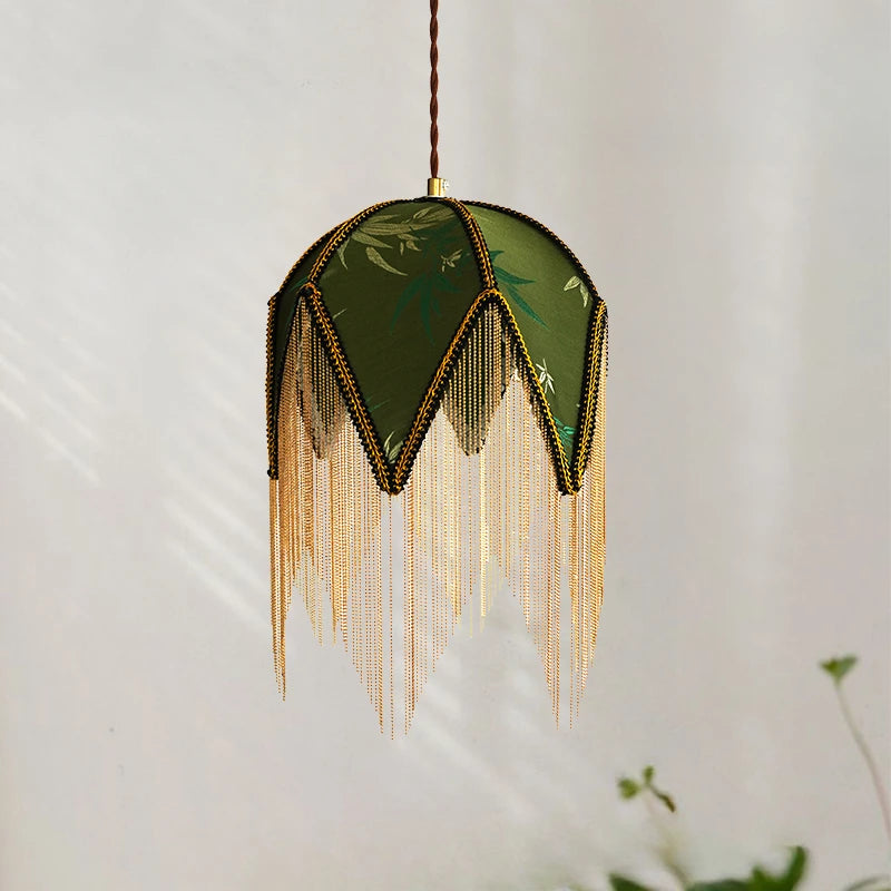 Vintage Stoff Pendelleuchte