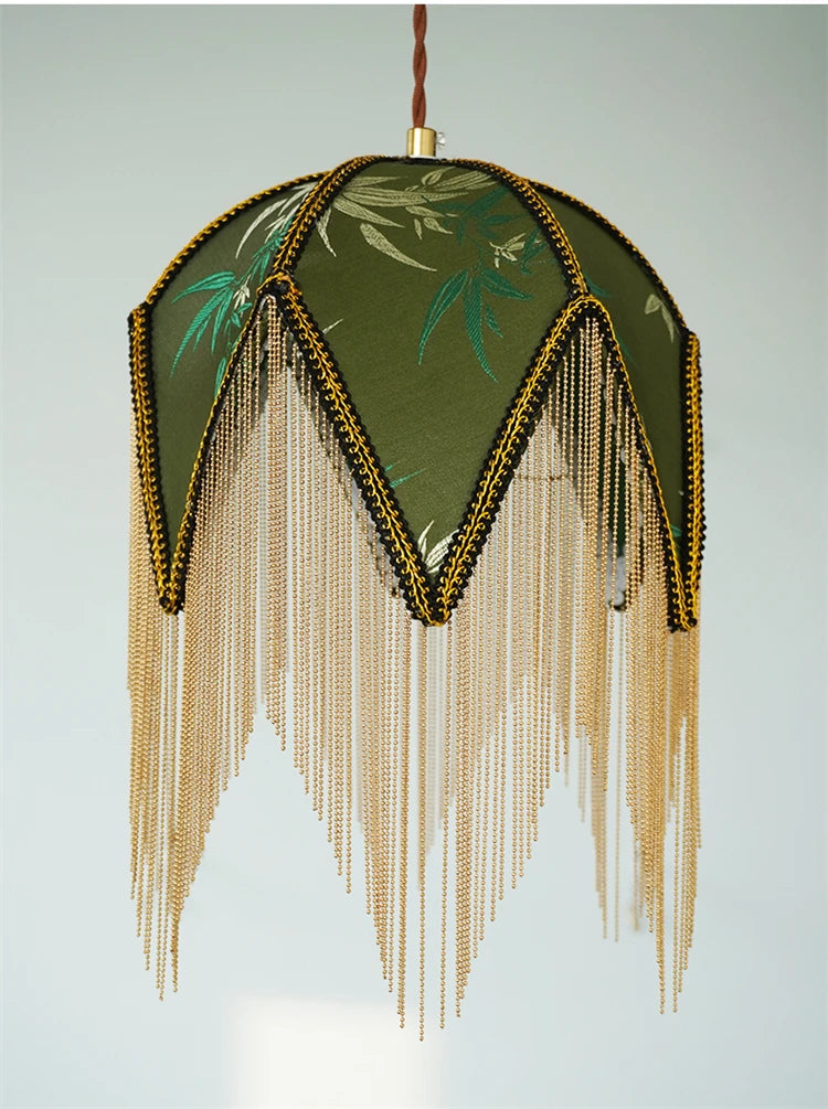Vintage Stoff Pendelleuchte