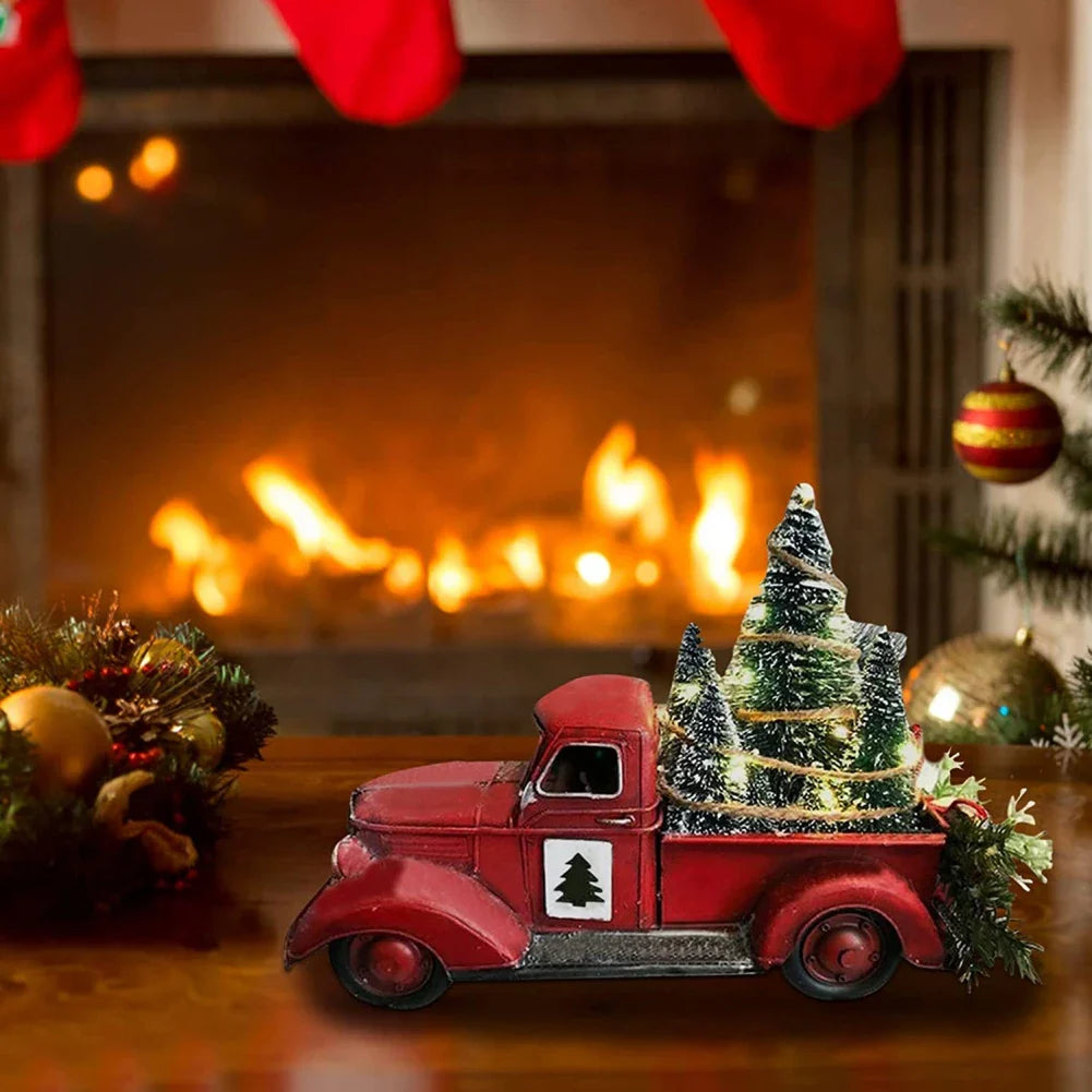 Festliche Vintage Truck Dekoration für die Weihnachtszeit