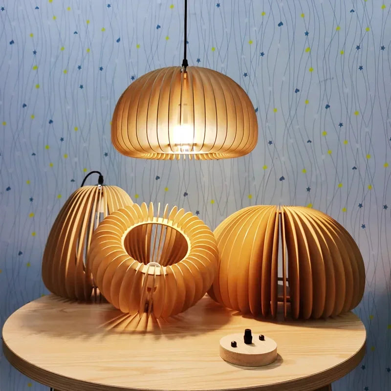 Holz LED Pendelleuchte