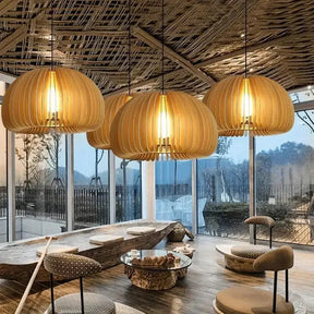 Holz LED Pendelleuchte