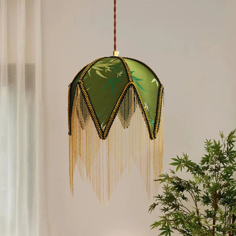 Vintage Stoff Pendelleuchte