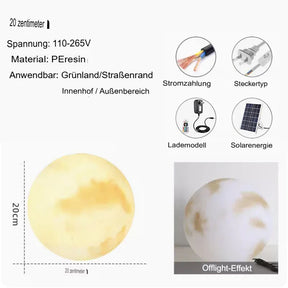 Solar garden light in moonlight design