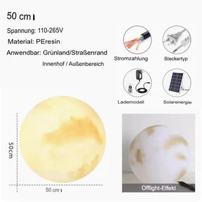 Solar garden light in moonlight design