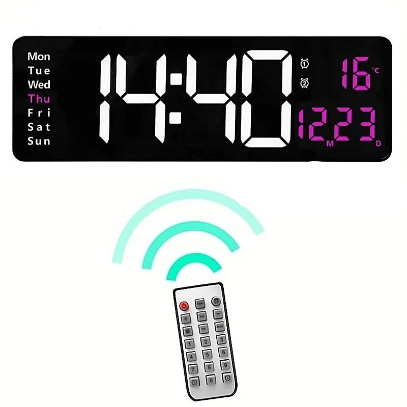 Digitale LED-Wanduhr mit RGB-Stimmungsbeleuchtung