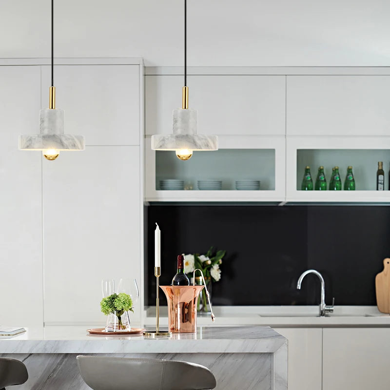 Elegante Marmor Pendelleuchte