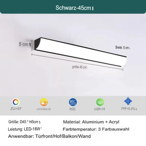 Moderne LED Außenwandleuchte