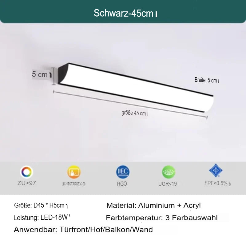 Moderne LED Außenwandleuchte