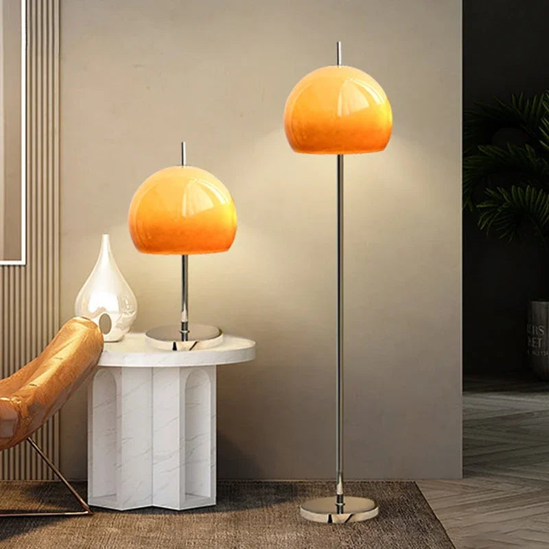 Retro-Pilz-Glas-Stehlampe