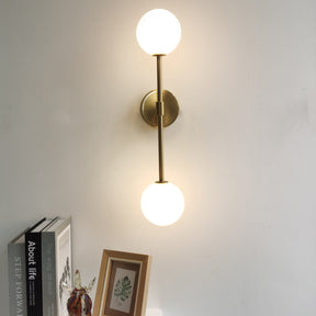 Round frosted glass LED wall light
