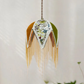 Vintage Stoff Pendelleuchte