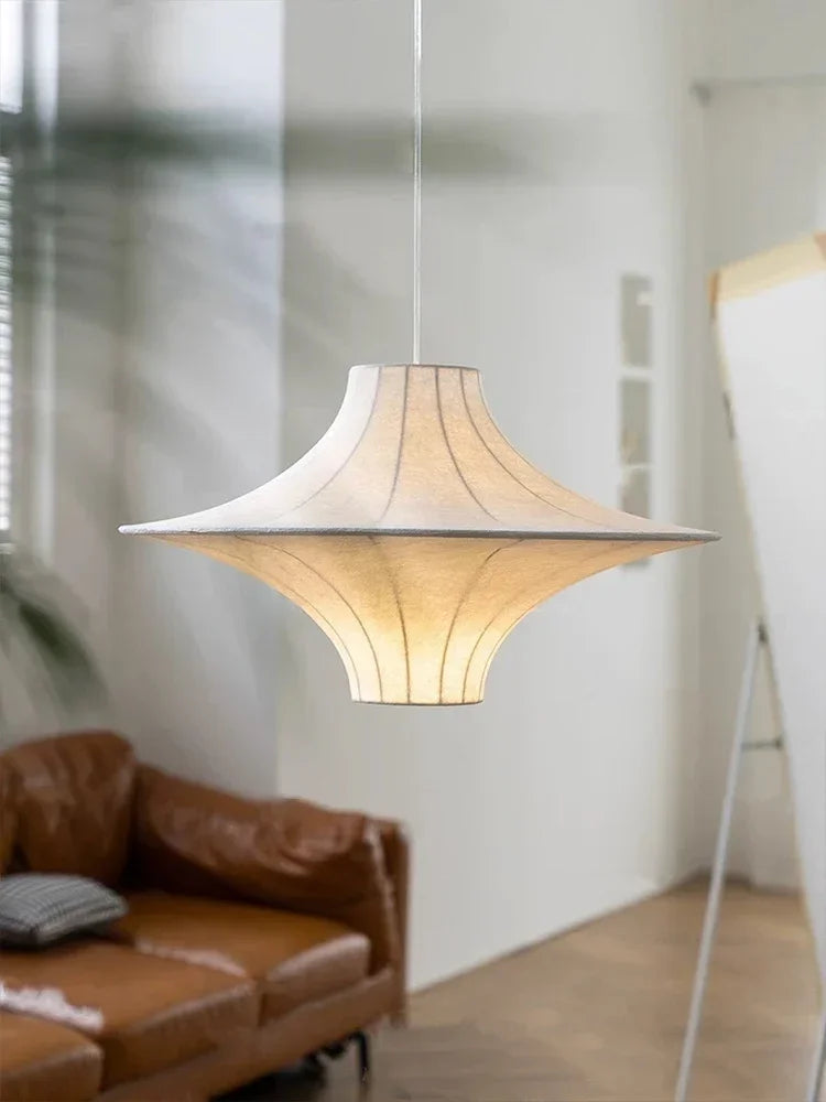 Elegante Seiden Hängeleuchte