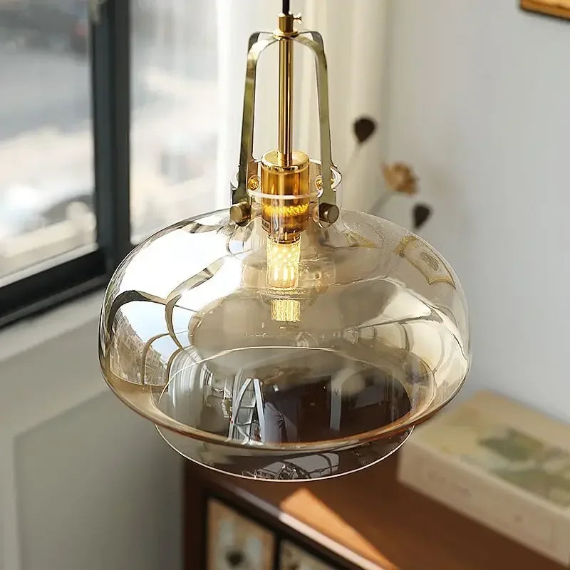 Silber Glas Pendelleuchte