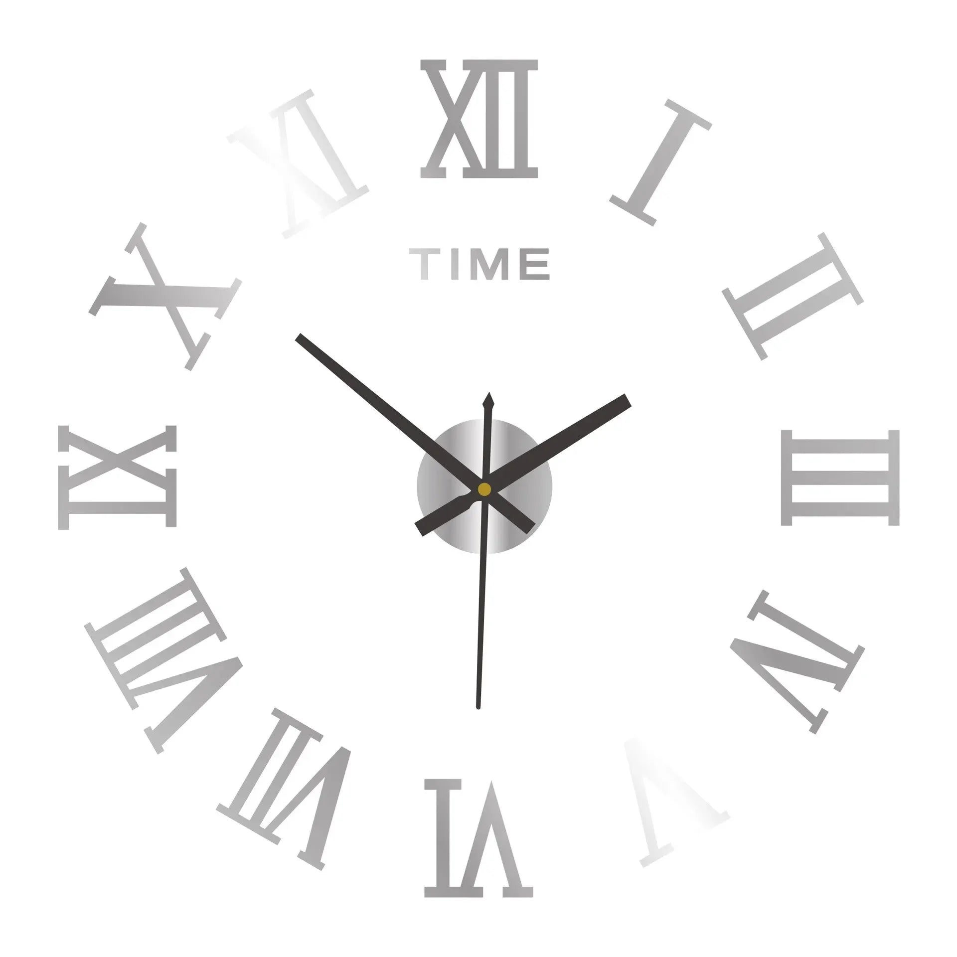 Wanduhr mit römischen Ziffern und Spiegel