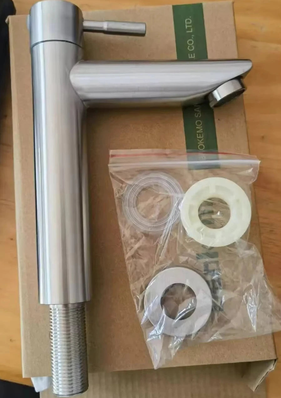 Einhebel-Waschtischarmatur aus Edelstahl für Kaltwasser