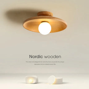 Handgemaakte houten plafondlamp 