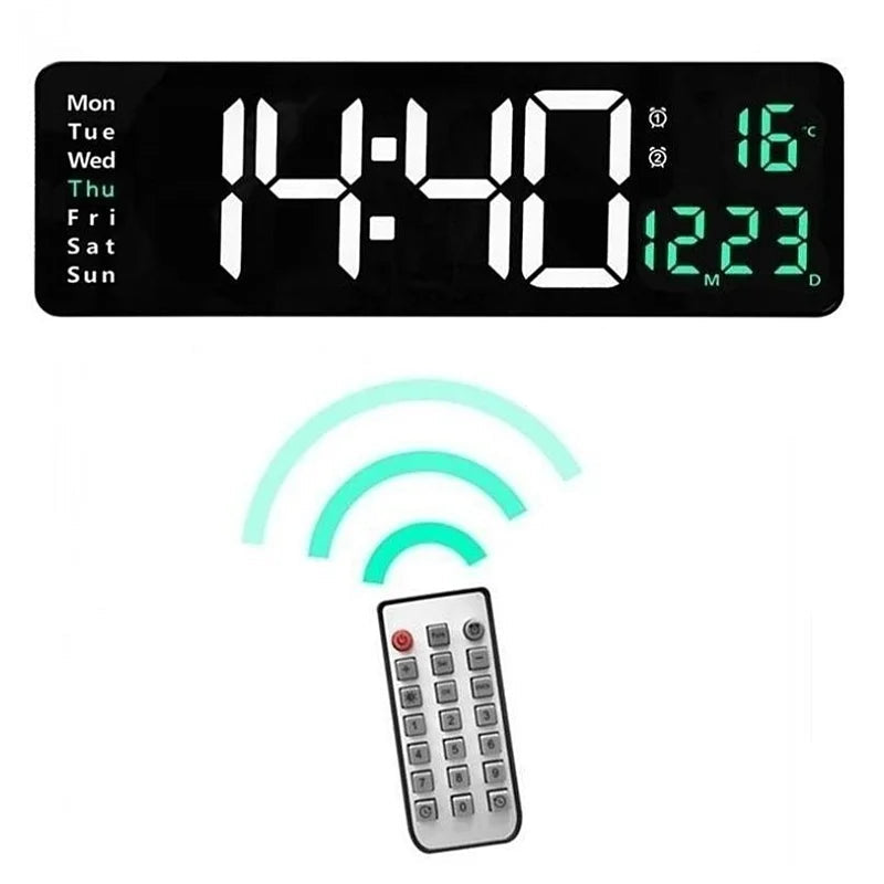 Digitale LED-Wanduhr mit RGB-Stimmungsbeleuchtung
