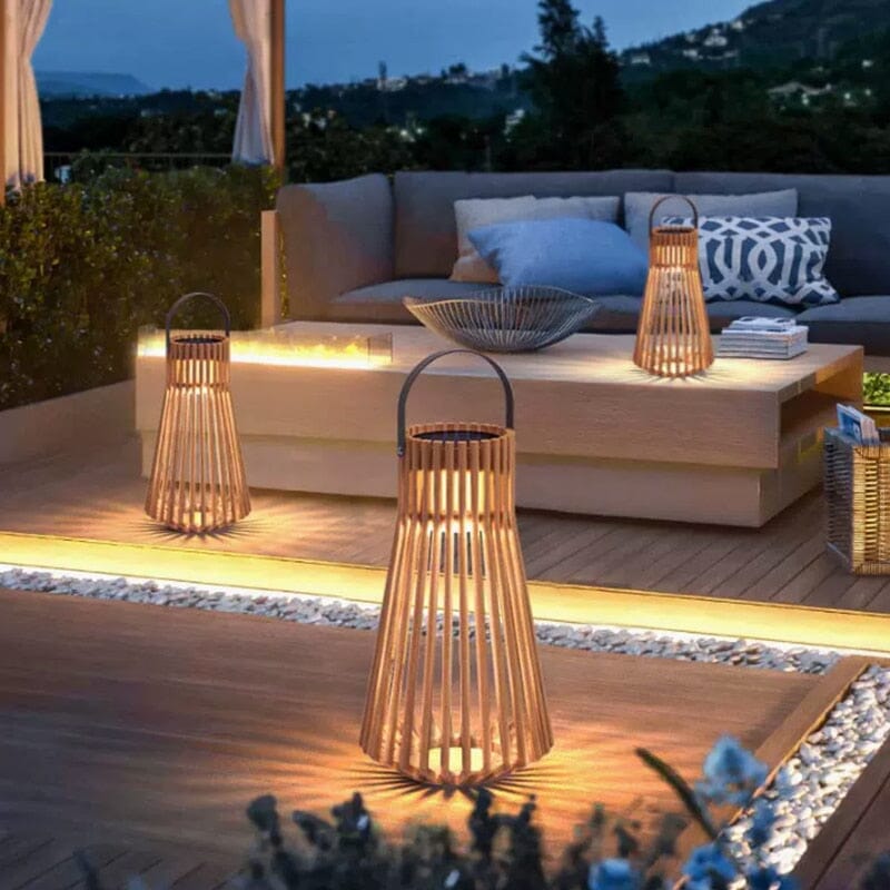 Waterproof teak outdoor light