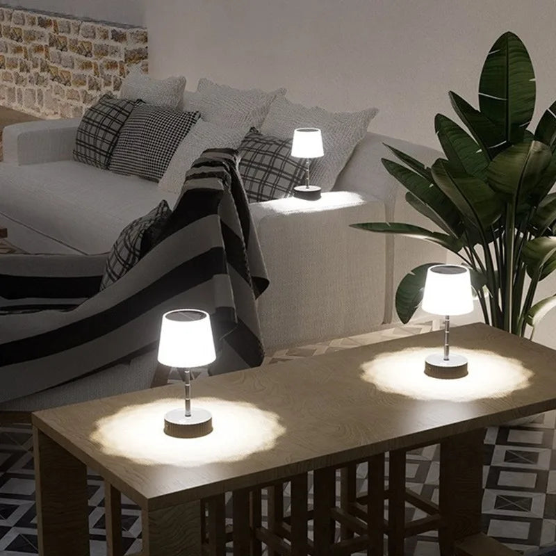 Tragbare Solar-Tischlampe mit einstellbarer Helligkeit