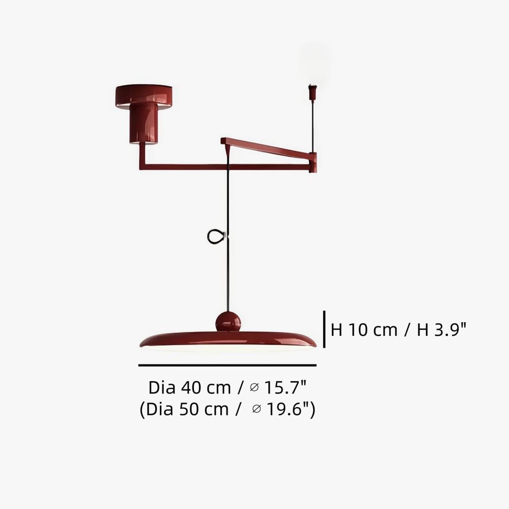 Moderne Pendelleuchte mit schwenkbarem Arm