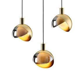 Gouden glazen hanglamp