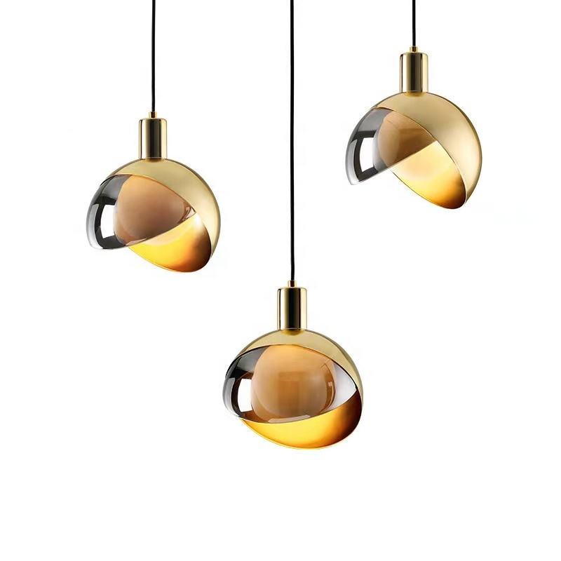 Gouden glazen hanglamp