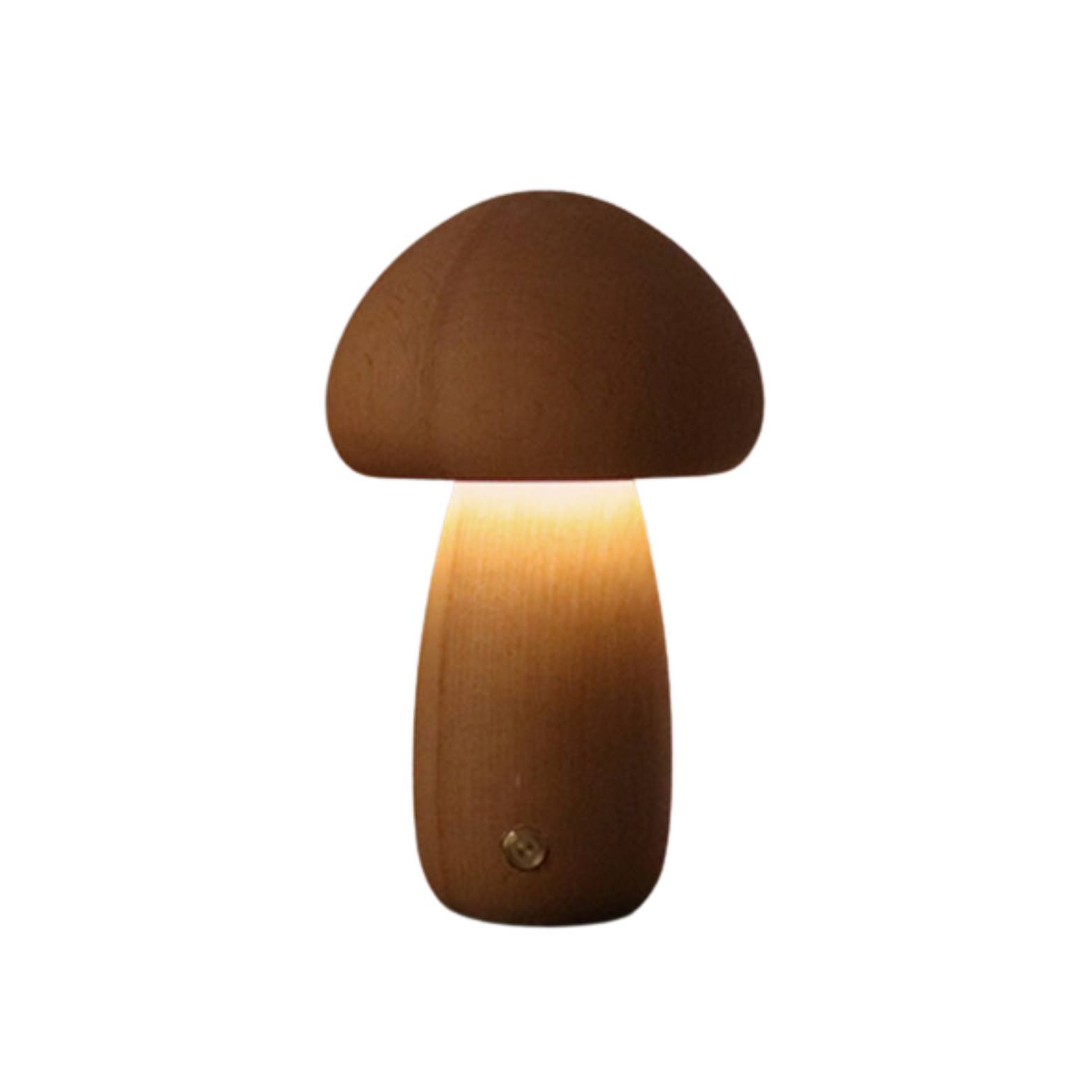 Holz Vintage Pilz Tischlampe