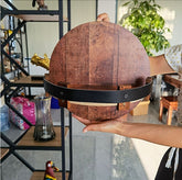Wall-mounted wine rack in barrel design
