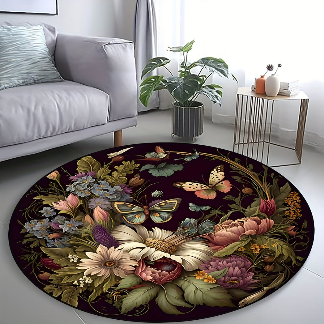 Floral inspirierter runder Teppich