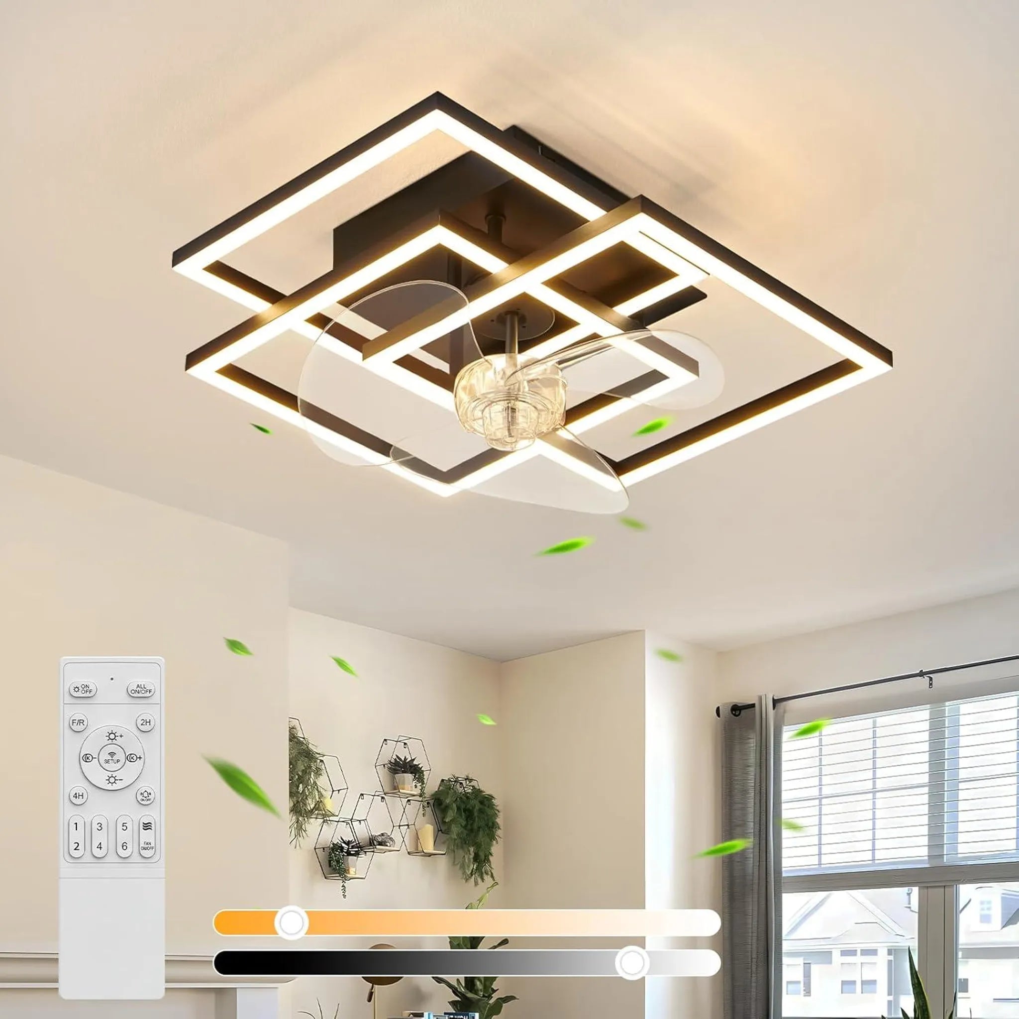 Kompakter LED-Deckenventilator mit Fernbedienung