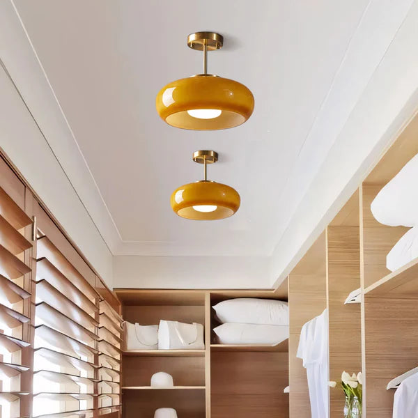 Bauhaus Deckenleuchte aus Glas