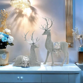Art Deco Reh Figuren für Weihnachten & Festliche Dekoration
