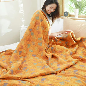 Ginkgo-Blatt Reversible Baumwollquilt