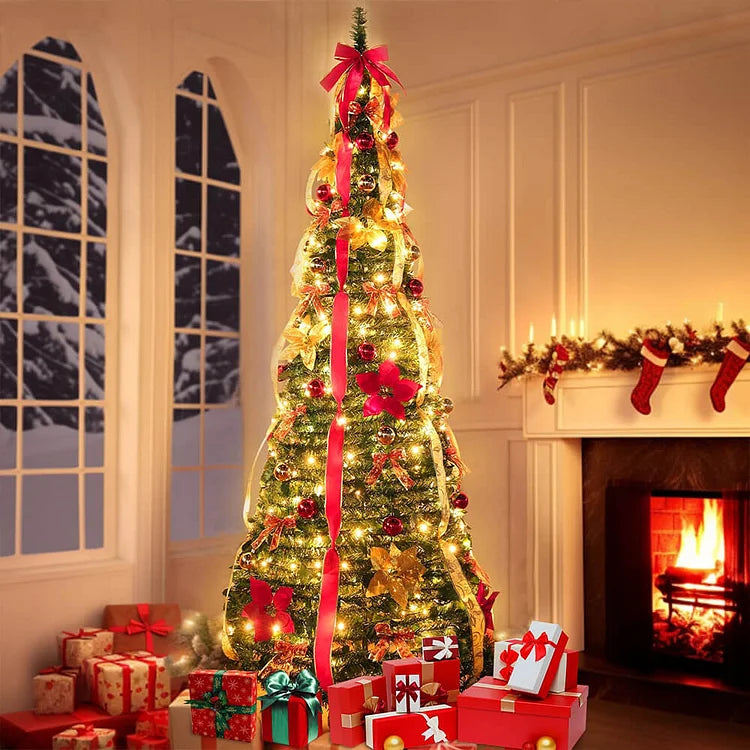 Festive folding decoration for Christmas tree
