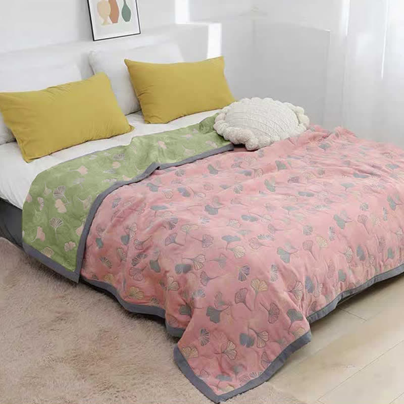 Ginkgo-Blatt Reversible Baumwollquilt