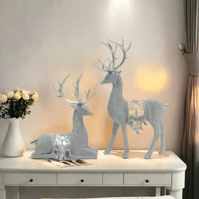 Art Deco Reh Figuren für Weihnachten & Festliche Dekoration