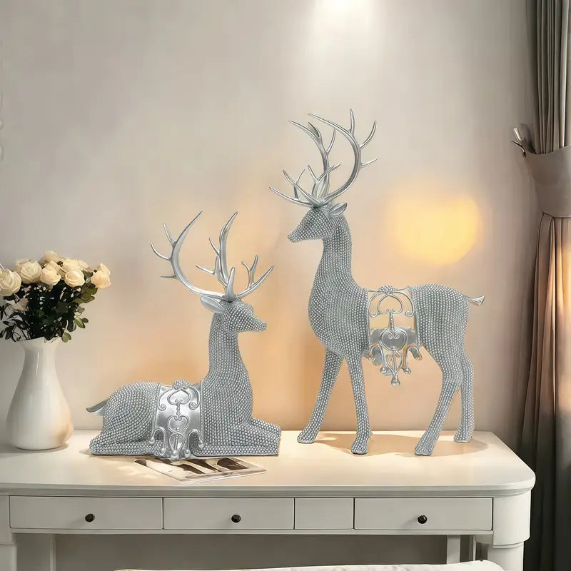 Art Deco Reh Figuren für Weihnachten & Festliche Dekoration