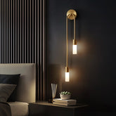 Moderne LED wandlamp goud dubbele stang