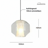 Luxuriöse LED Glas-Hängeleuchte
