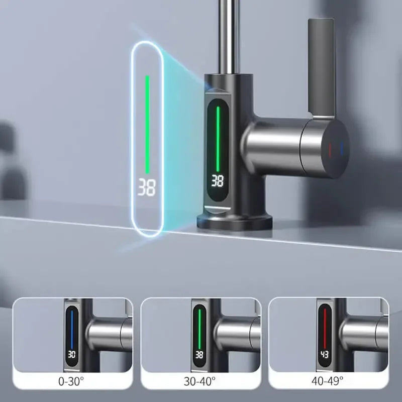 Intelligenter Küchenarmatur mit digitaler Temperaturanzeige