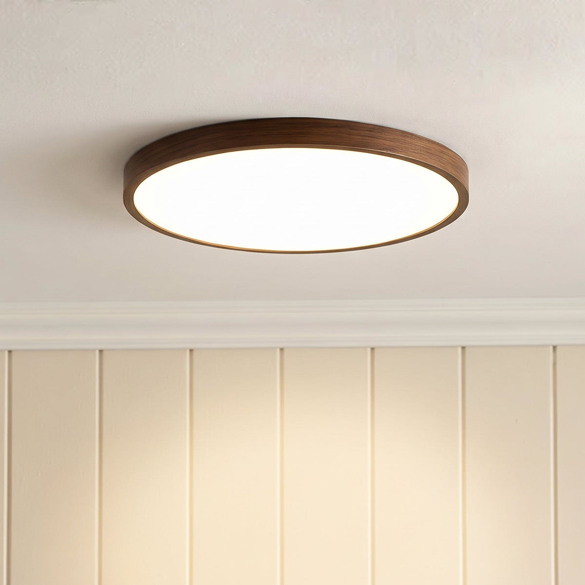 Saverno Minimalistisch Holzoptik Deckenleuchte