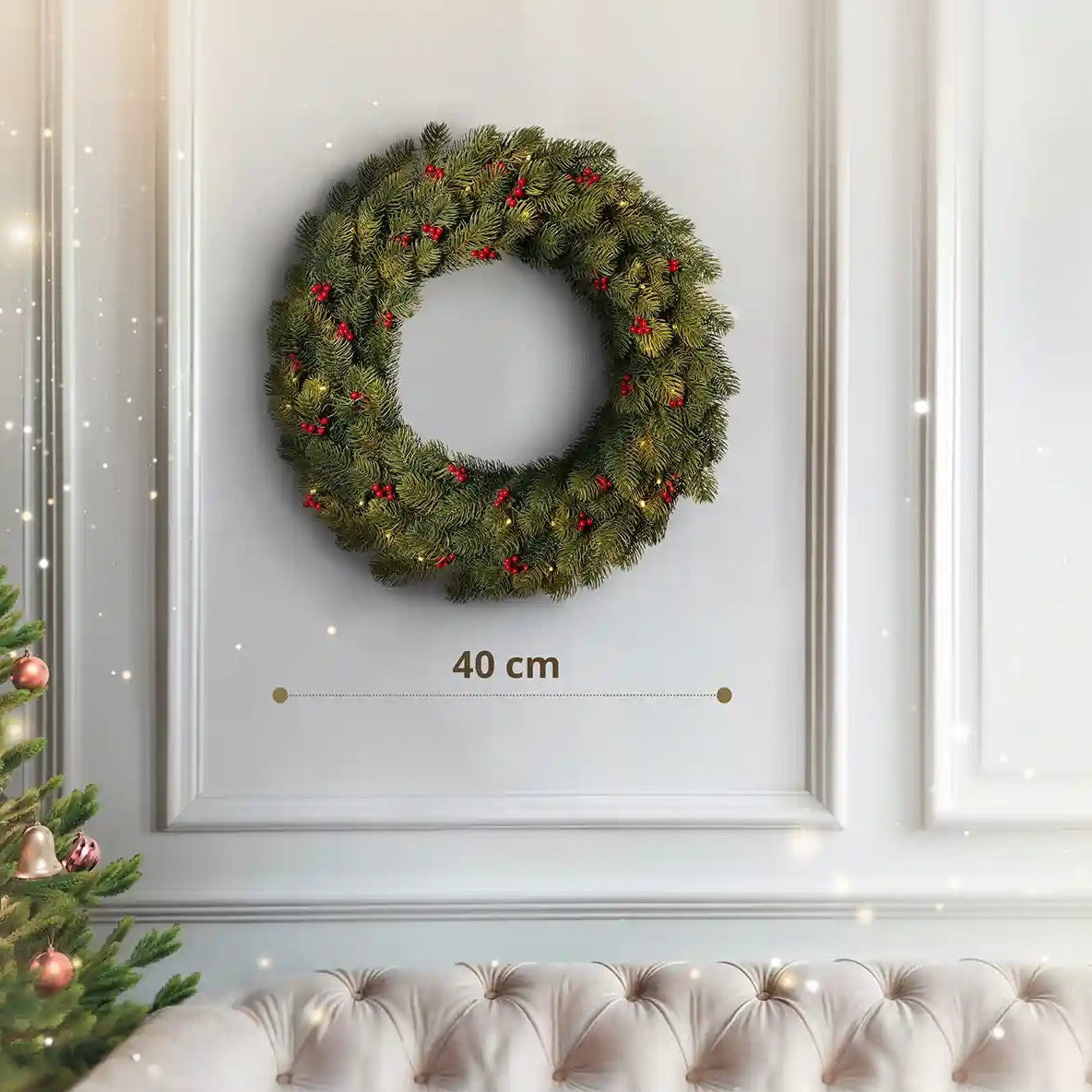 Kervana Klassisch PE LED-Weihnachtskranz