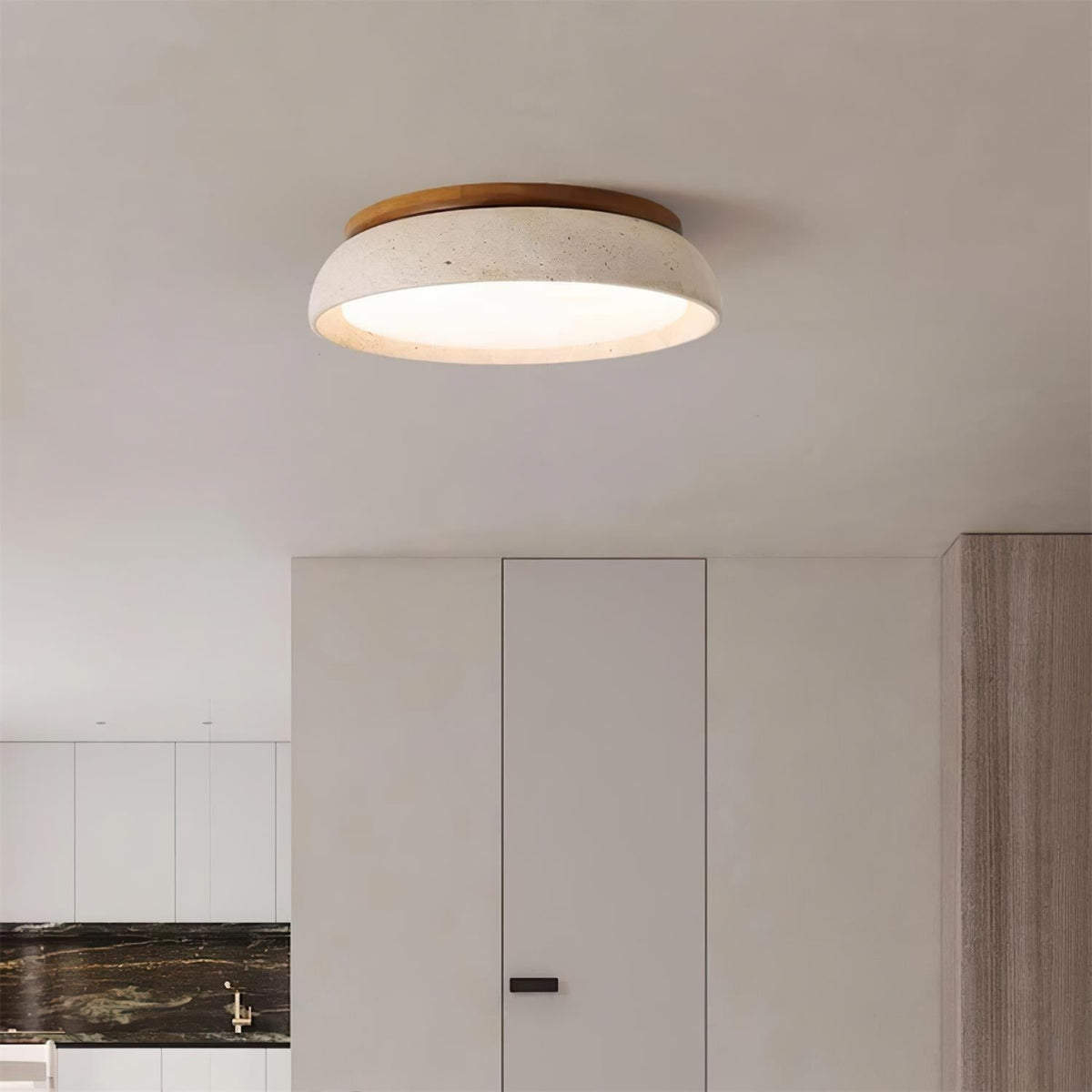 Pietrona Japandi Travertin Deckenleuchte