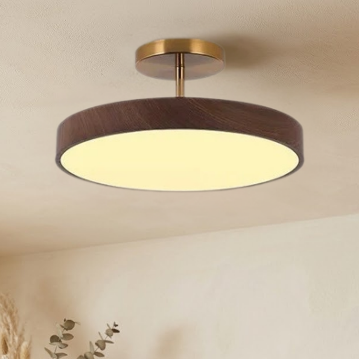 Talvara Minimalistisch Holzoptik Deckenleuchte