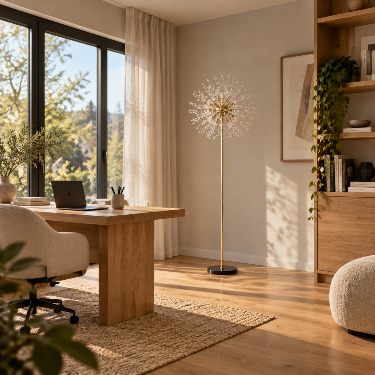 Ivoria Art Déco Kristall Stehleuchte für Wohnzimmer
