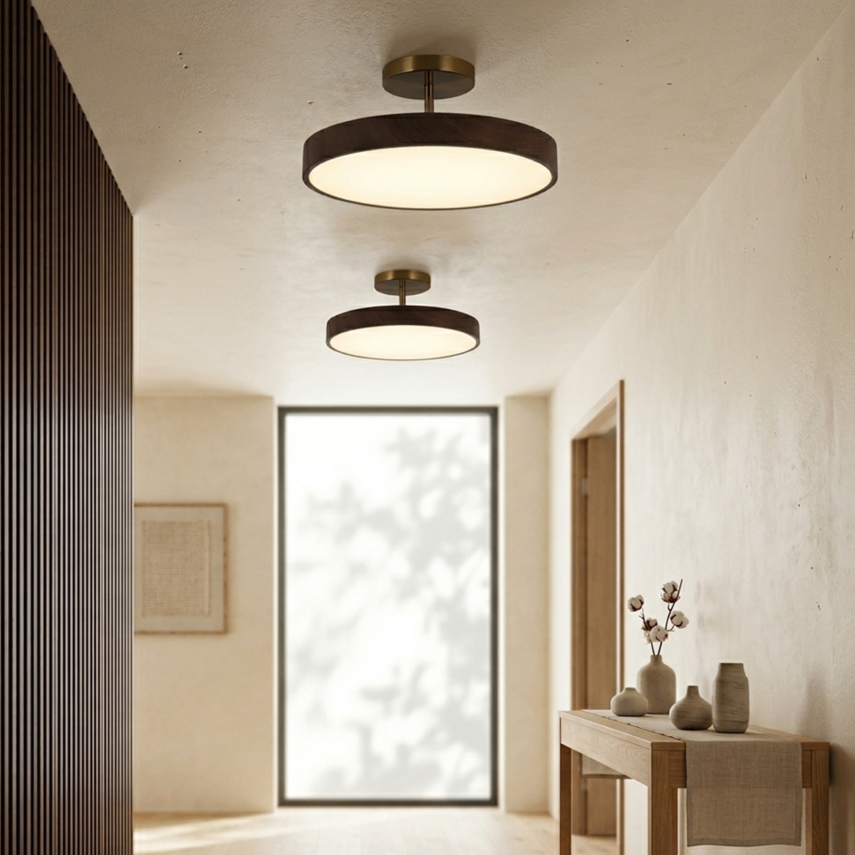 Talvara Minimalistisch Holzoptik Deckenleuchte
