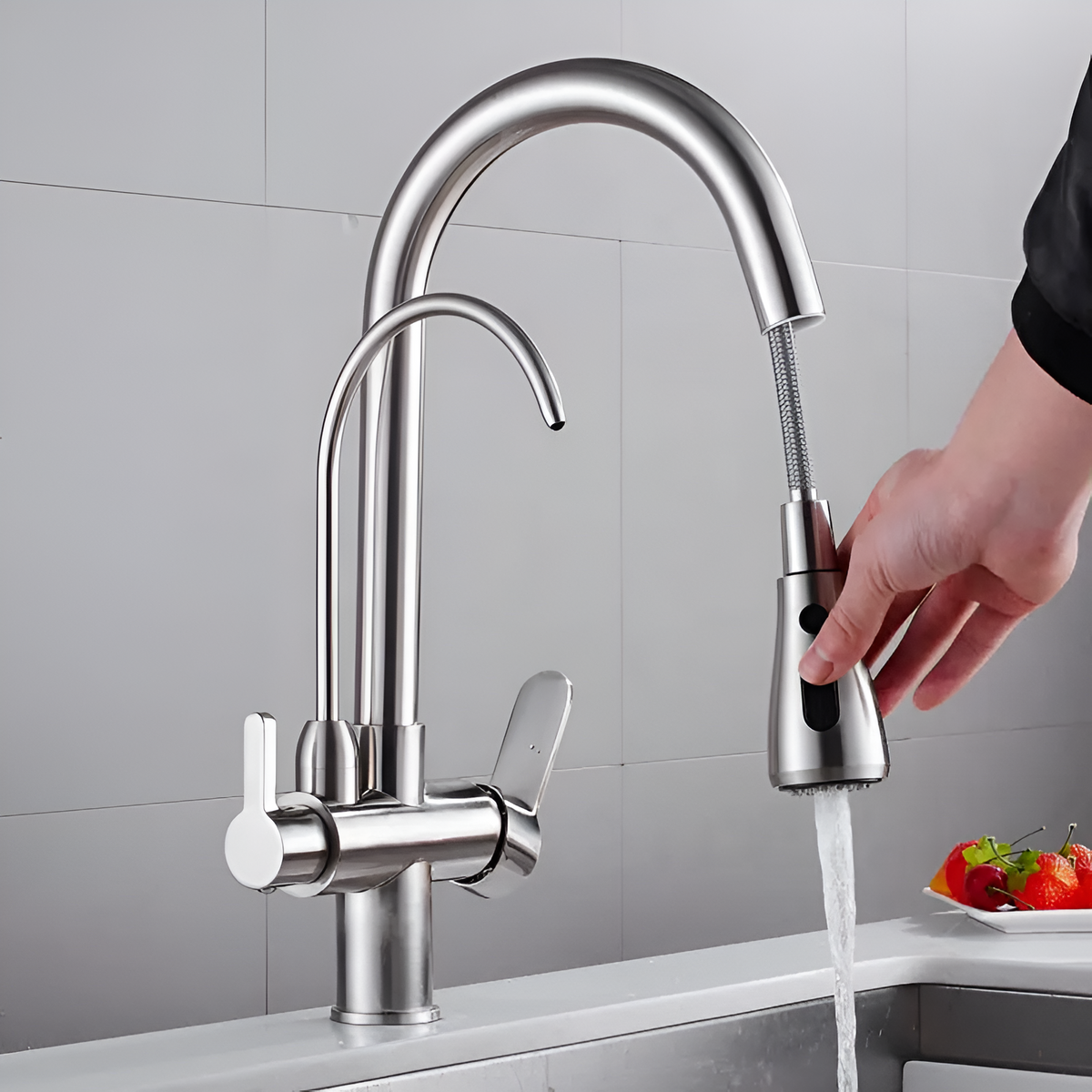 Dorvessa Moderne Messing 3-Wege-Küchenarmatur