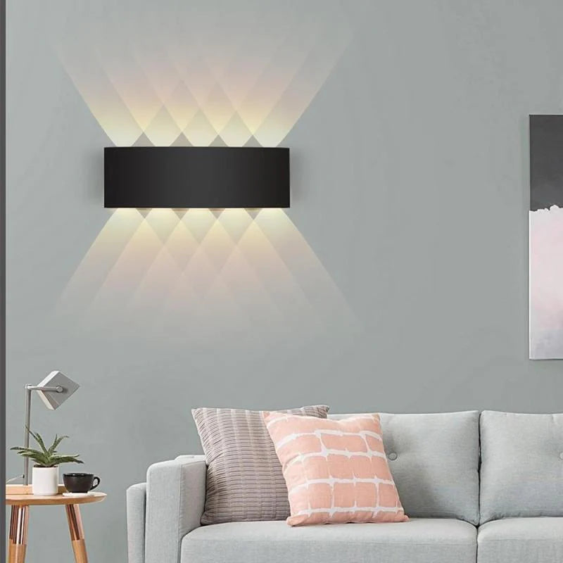Rechteckige LED Außenwandleuchte Aluminium